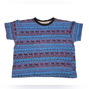 Pro Spirit Vintage All-over Print T-shirt with A Purple Abstract Pattern Xl 90s